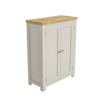 Cream Shoe Cabinet with Oak Top - Willow