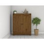 Narrow Dark Wood Shoe Cabinet - 15 Pairs - Solid Wood