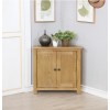 Small Corner Shoe Cabinet in Solid Oak Wood - 15 Pairs