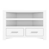 White Corner TV Unit in Solid Wood - TV up to 36&quot; - Windsor