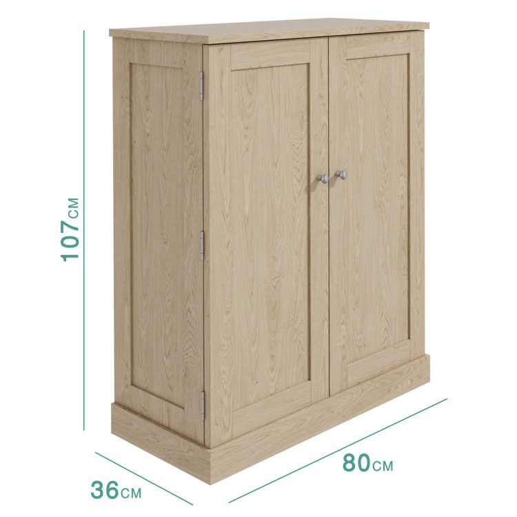 Slim Solid Oak Shoe Cabinet- 15 Pairs