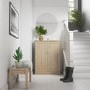 Slim Solid Oak Shoe Cabinet- 15 Pairs