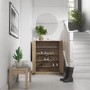 Slim Solid Oak Shoe Cabinet- 15 Pairs
