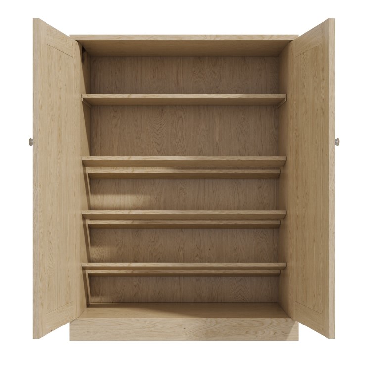 Slim Solid Oak Shoe Cabinet- 15 Pairs