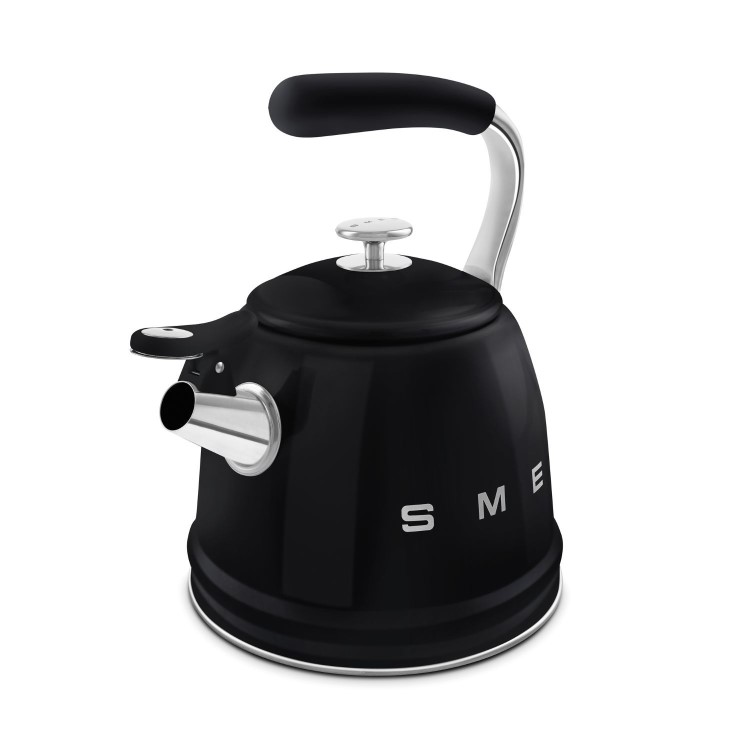 SMEG 50s Style Stovetop Kettle 2.3L capacity in Black - WKF01BL