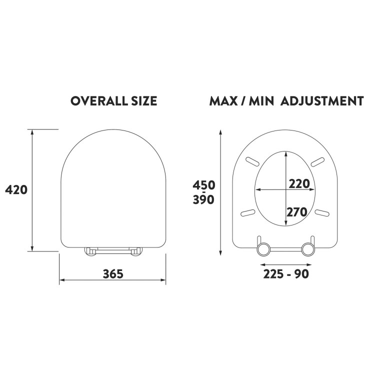 GRADE A1 - Croydex Eyre D Shape Thermoset Flexi-Fix Toilet Seat