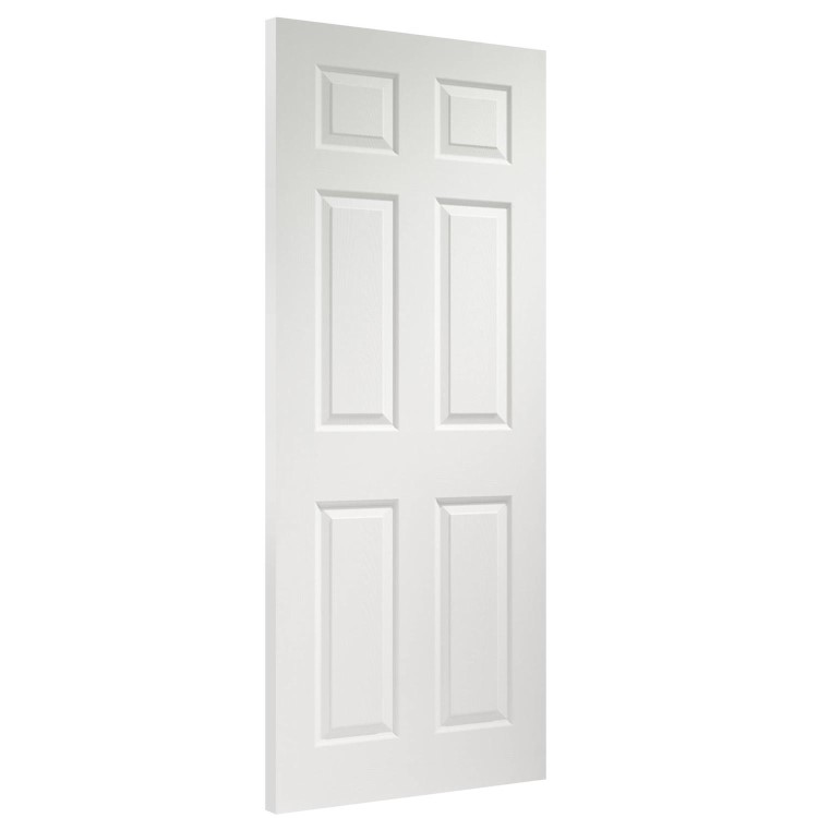 Internal White 6-Panel Georgian-Style Door - Unfinished - 2040 x 826 x 40mm - Colonist - XL Joinery