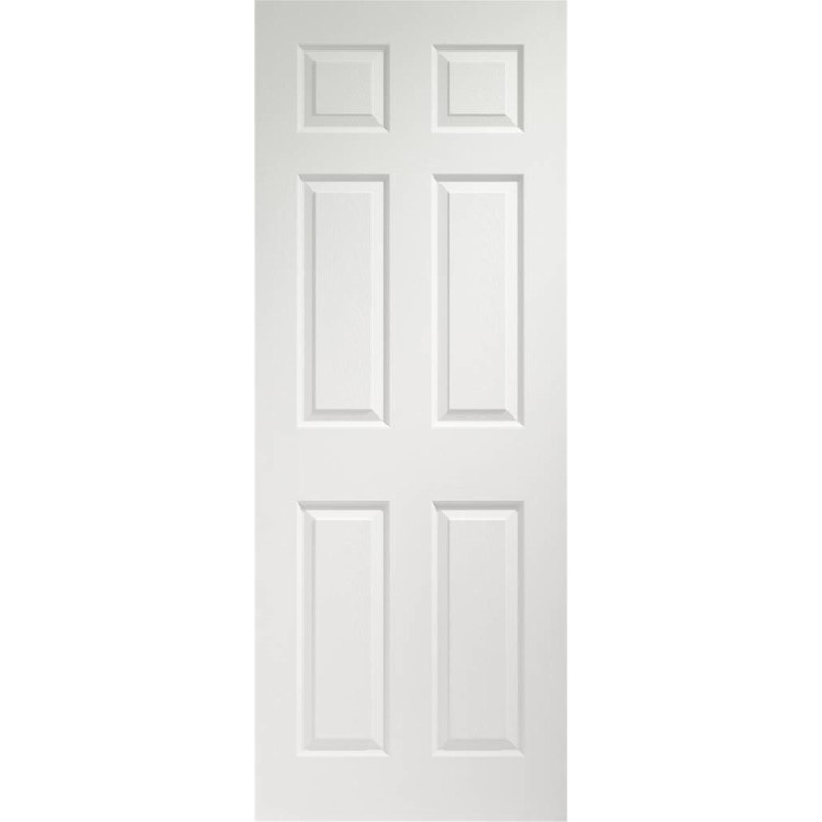 Internal White 6-Panel Georgian-Style Door - Unfinished - 2040 x 826 x 40mm - Colonist - XL Joinery