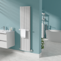 White Designer Wall-Mounted Towel Holder for Steel & Electric Radiators - 420mm