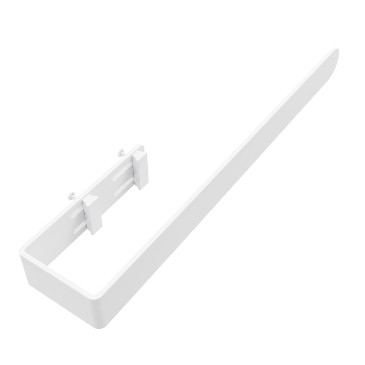 White Designer Wall-Mounted Towel Holder for Steel & Electric Radiators - 420mm