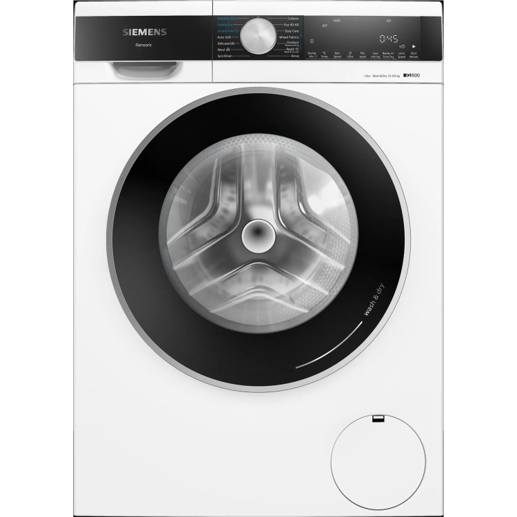 Siemens IQ-500 i-Dos™ Washer Dryer – 10.5kg Wash, 6kg Dry, 1400rpm – White | D Rated (Wash & Dry), A Rated (Wash Only)