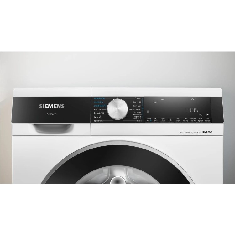Siemens IQ-500 i-Dos™ Washer Dryer – 10.5kg Wash, 6kg Dry, 1400rpm – White | D Rated (Wash & Dry), A Rated (Wash Only)