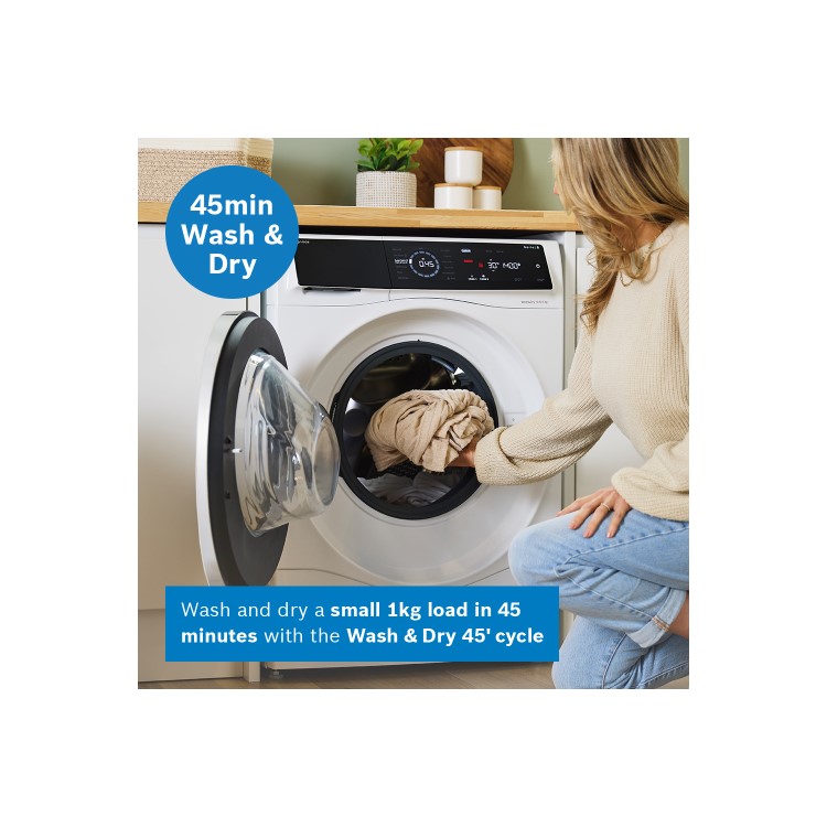 Refurbished Bosch Series 8 i-Dos WNC25410GB Freestanding 10.5/6KG 1400 Spin Washer Dryer White