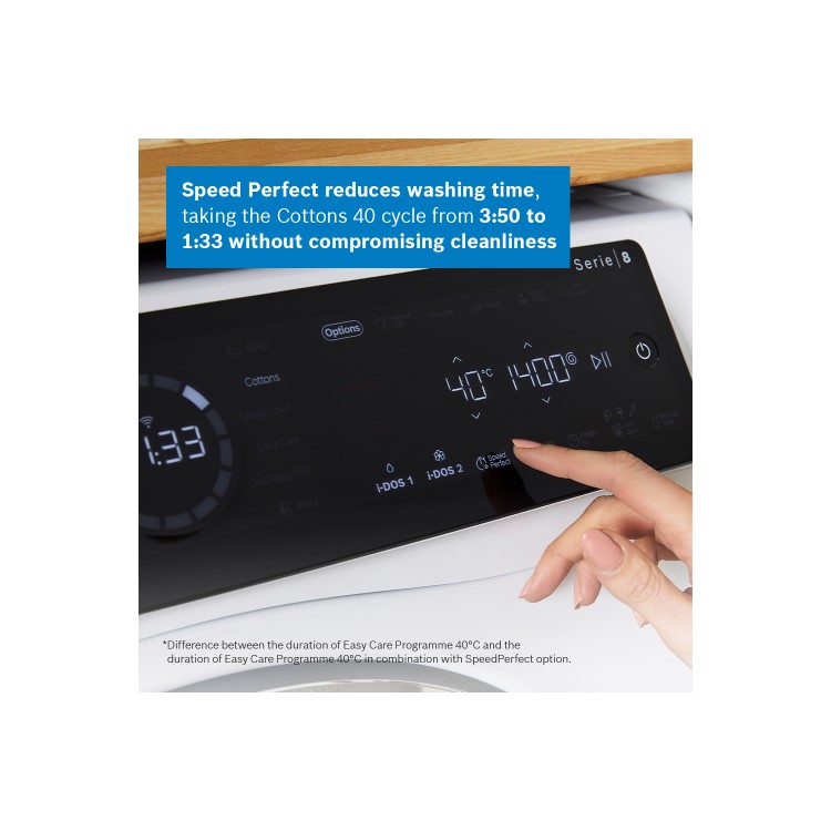 Refurbished Bosch Series 8 i-Dos WNC25410GB Freestanding 10.5/6KG 1400 Spin Washer Dryer White