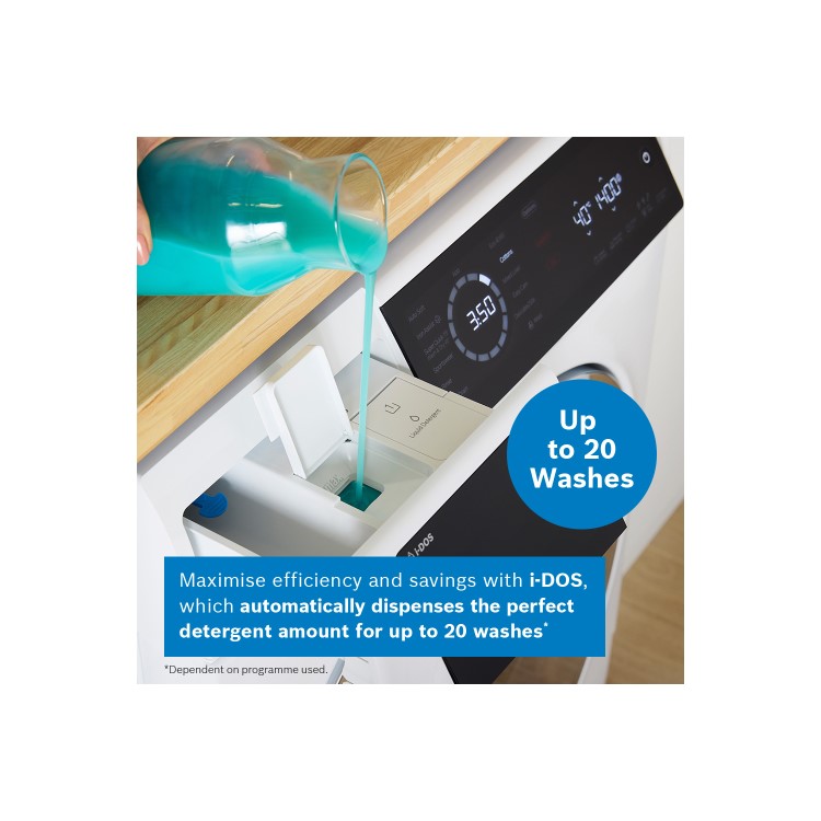 Refurbished Bosch Series 8 i-Dos WNC25410GB Freestanding 10.5/6KG 1400 Spin Washer Dryer White