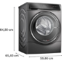 Refurbished Bosch Series 8 i-Dos WNC254ARGB Freestanding 10.5/6KG 1400 Spin Washer Dryer Grey