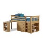 Windermere Solid Pine Mid Sleeper with Pull Out Desk