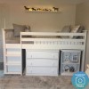 White Mid Sleeper Cabin Bed with Storage and Desk - Windermere
