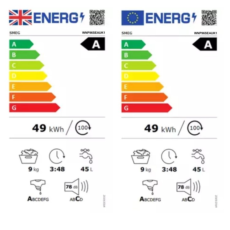 Smeg 9kg 1600rpm Washing Machine - White