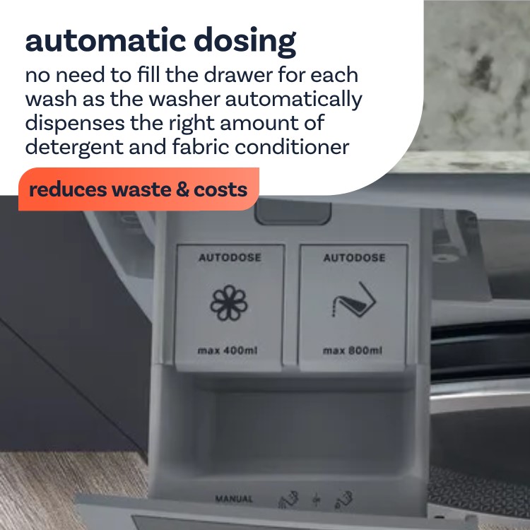 Smeg Autodose 9kg 1600rpm Washing Machine - White