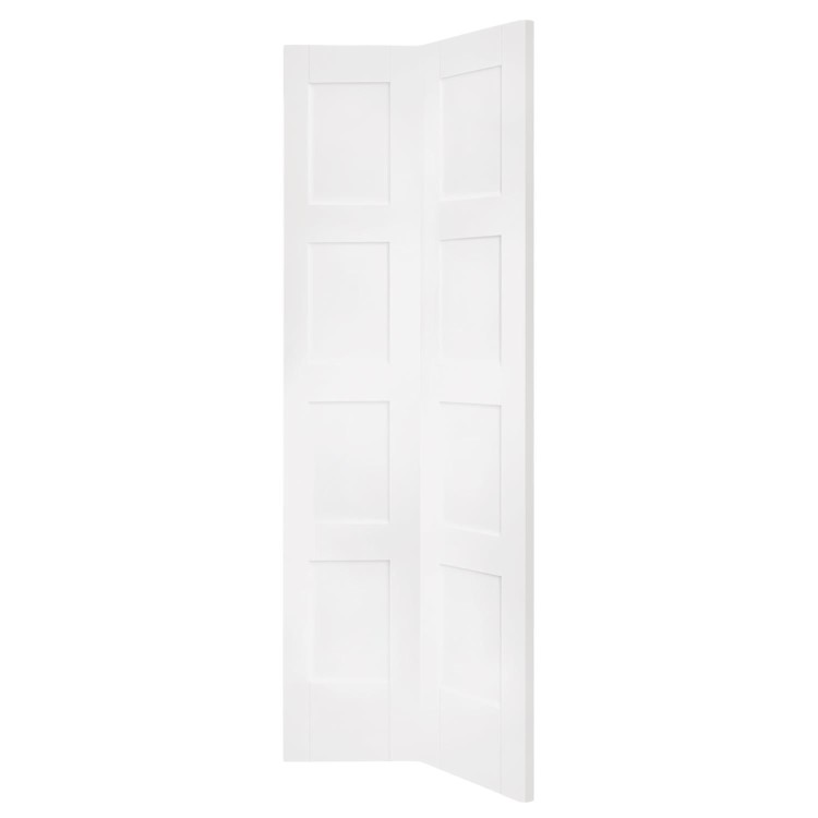 Internal White Primed 4-Panel Shaker Bi-Fold Door - 1981 x 686 x 35mm - XL Joinery