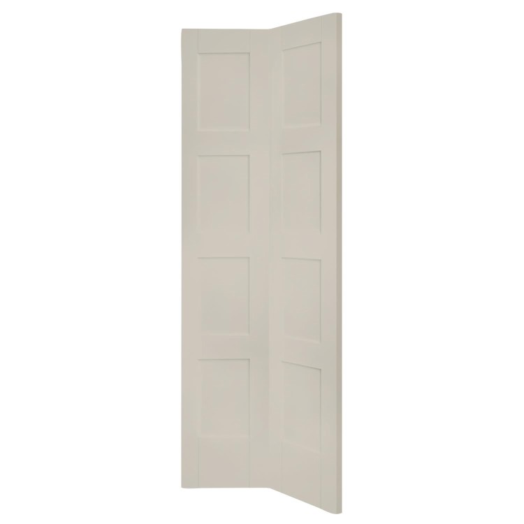Shaker 4 Panel Bi-Fold Internal White Primed Door - White Primed, 1981 x 686 x 35 mm