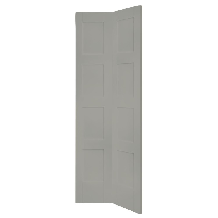 Shaker 4 Panel Bi-Fold Internal White Primed Door - White Primed, 1981 x 686 x 35 mm