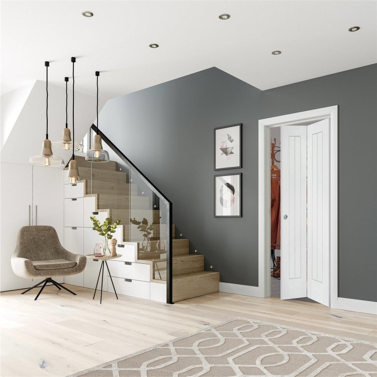 Internal White Primed Cottage Bi-Fold Door - 1981 x 686 x 35mm - Suffolk - XL Joinery