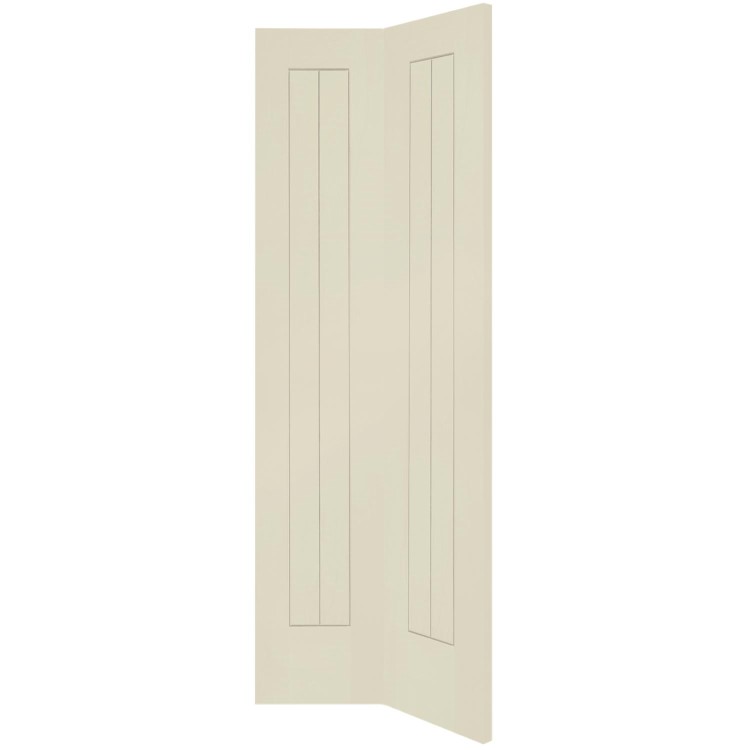 Internal White Primed Suffolk Bi-Fold - White Primed, 1981 x 686 x 35 mm