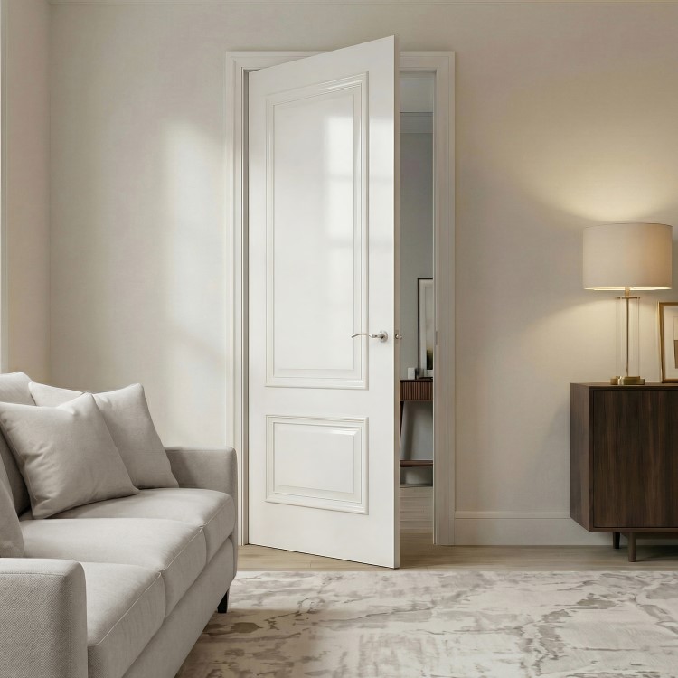 Internal White Primed 2-Panel Door with Raised Mouldings - 1981 x 762 x 35mm - Nelson - XL Joinery