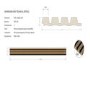 GRADE A1 - Pack of 3 Waterproof Oak Slatted Wall Panels 2400 x 170 x 19mm
