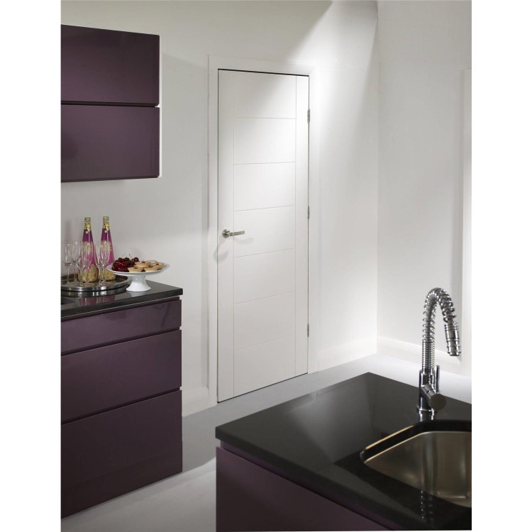 Internal White Primed FD30 Fire Door - 1981 x 686 x 44mm - Palermo - XL Joinery