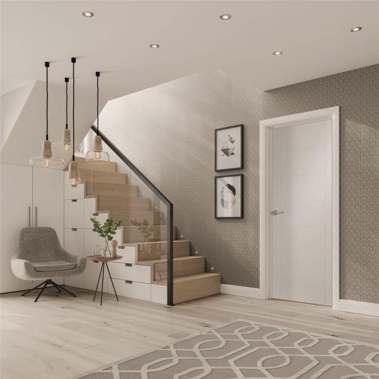 Palermo Internal White Primed Door - 1981 x 762 x 35 mm, White Primed
