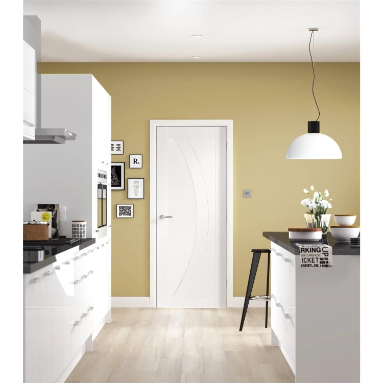 Internal White Primed FD30 Fire Door - 2040 x 626 x 44mm - Salerno - XL Joinery