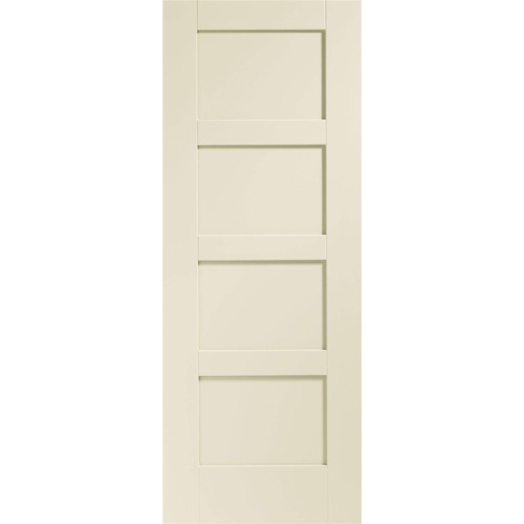 Shaker 4 Panel Internal White Primed Door - White Primed, 1981 x 686 x 35 mm