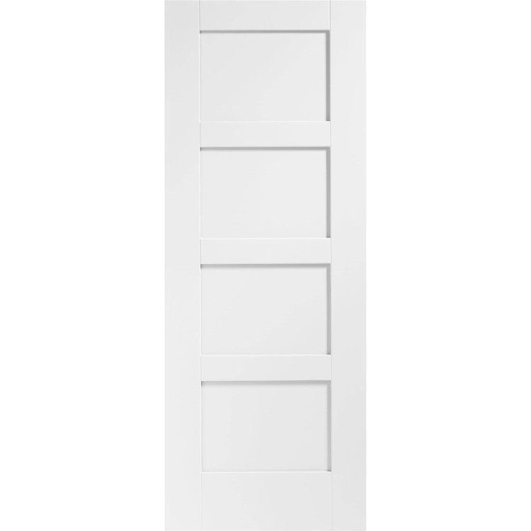 Internal White Primed 4-Panel Shaker FD30 Fire Door - 1981 x 762 x 44mm - XL Joinery