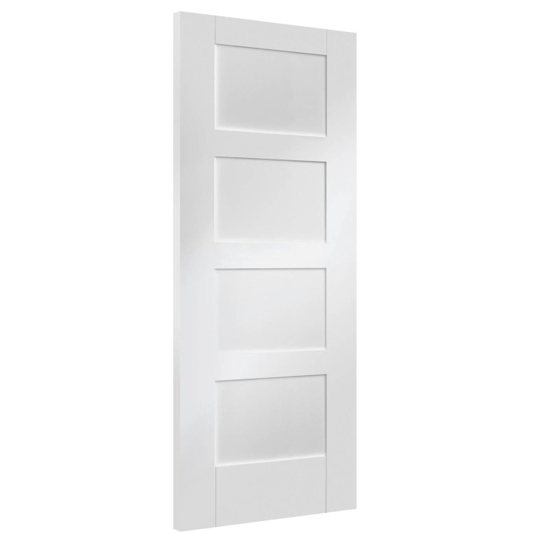 Internal White Primed 4-Panel Shaker FD30 Fire Door - 2040 x 726 x 44mm - XL Joinery