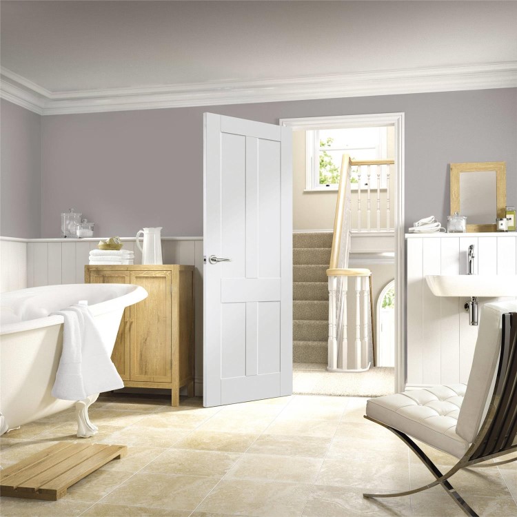 Internal White Primed Victorian 4-Panel Shaker FD30 Fire Door - 1981 x 762 x 44mm - Victoria - XL Joinery