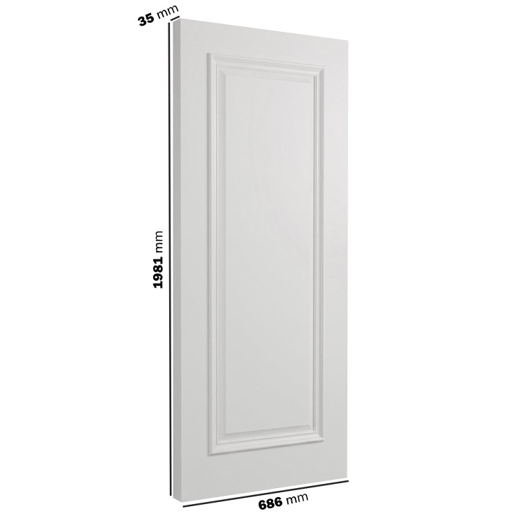 Internal White Primed Door with Raised Mouldings - 1981 x 686 x 35mm - Wellington - XL Joinery