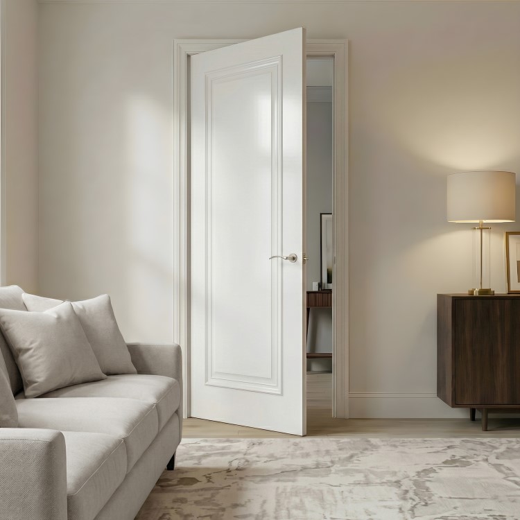 Internal White Primed FD30 Fire Door with Raised Mouldings - 1981 x 762 x 44mm - Wellington - XL Joinery