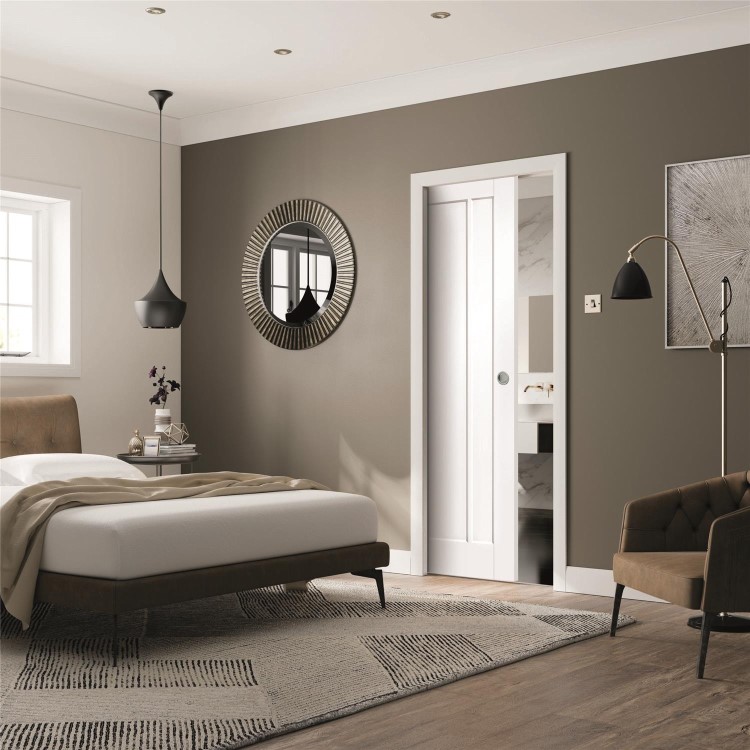 Internal White Primed 3-Panel Door - 2040 x 626 x 40mm - Worcester - XL Joinery