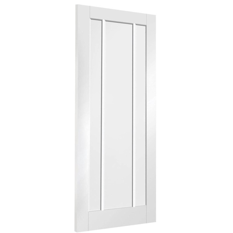 Internal White Primed 3-Panel FD30 Fire Door - 2040 x 826 x 44mm - Worcester - XL Joinery