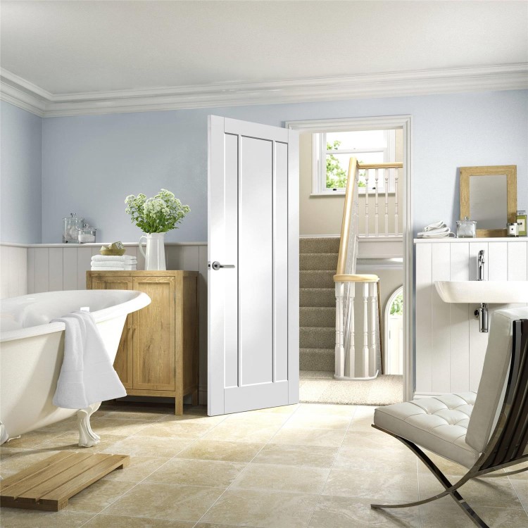 Internal White Primed 3-Panel FD30 Fire Door - 2040 x 826 x 44mm - Worcester - XL Joinery