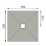 GRADE A1 - 900x900mm Square Level Acess Wet Room Shower Tray Former with Square Centre Drain - Live Your Colour