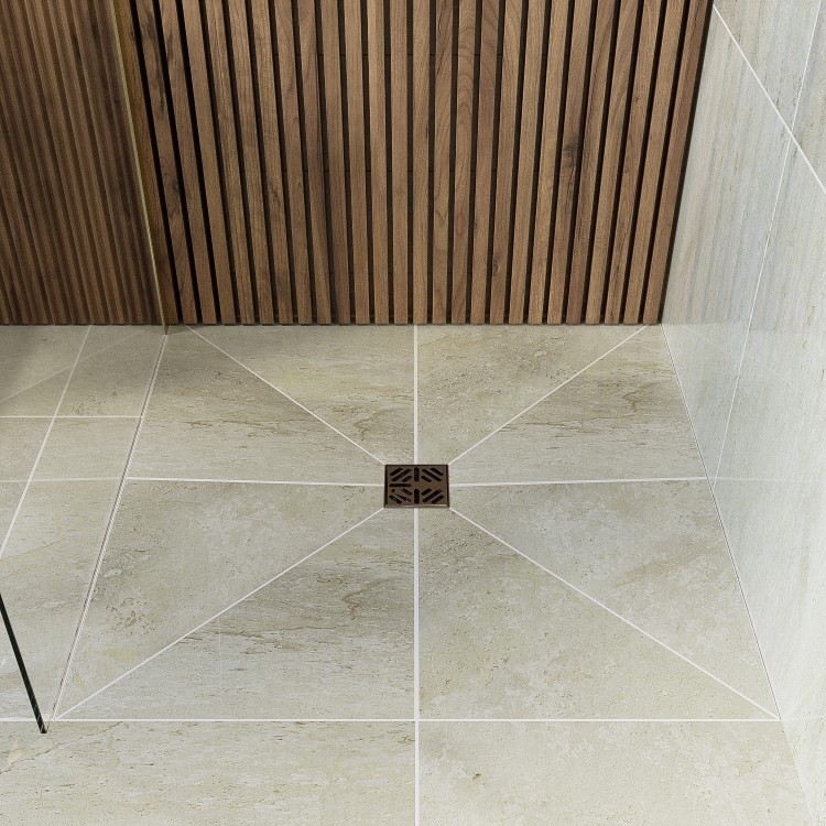 GRADE A1 - 900x900mm Square Level Acess Wet Room Shower Tray Former with Square Centre Drain - Live Your Colour