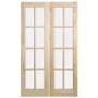 Internal Pine Traditional Glazed Rebated French Doors with Clear Glass  - Unfinished - 1981 x 1168 x 34mm - Newland Essential - XL Joinery