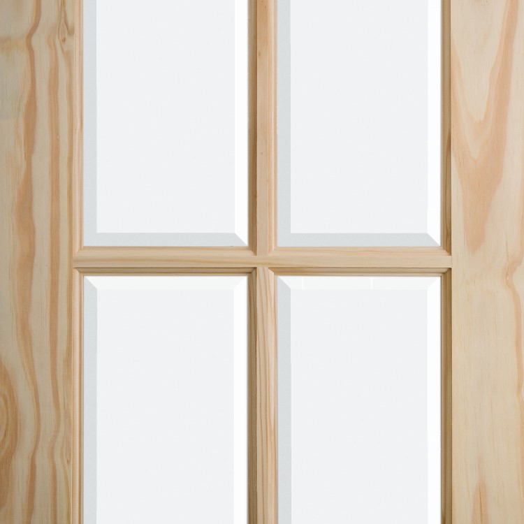 Internal Pine Traditional Glazed Rebated French Doors with Clear Glass  - Unfinished - 1981 x 1168 x 34mm - Newland Essential - XL Joinery