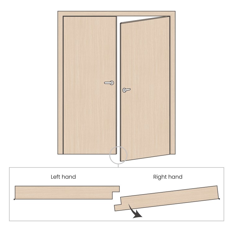 Internal Pine Traditional Glazed Rebated French Doors with Clear Glass  - Unfinished - 1981 x 1168 x 34mm - Newland Essential - XL Joinery