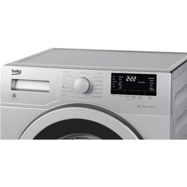 Beko WS832425S 8kg 1300rpm Freestanding Washing Machine - Silver