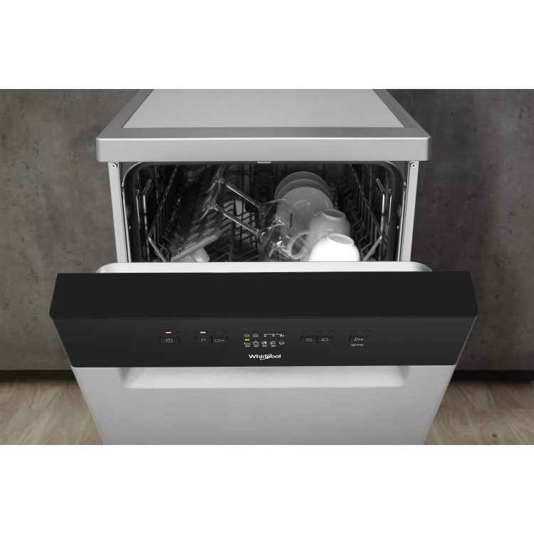 Whirlpool WSFE2B19X 10 Place Slimline Freestanding Dishwasher - Stainless Steel